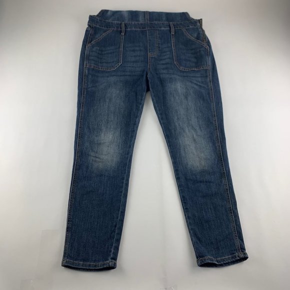 Gap Dark Wash Stretch Denim Slim Leg Overalls L - Picture 3 of 10